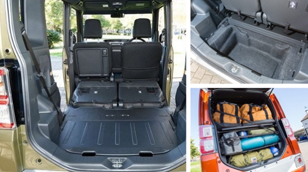 트렁크 바닥 아래에 90리터(2WD 차)의 언더 트렁크(오른쪽 위 사진)의 공간이 있어 보다 많은 짐의 적재가 가능